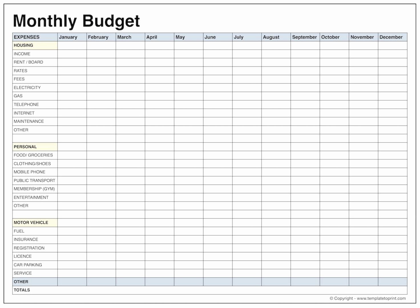 Monthly Budget Template Free Printable Template Business PSD Excel 