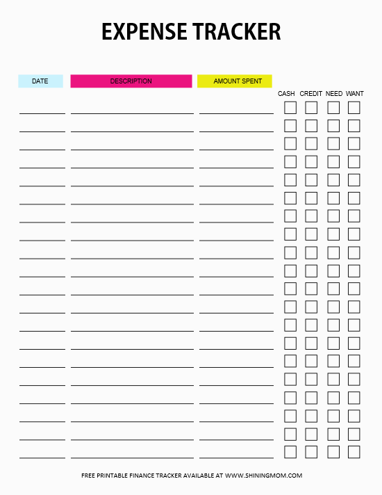 FREE Expense Tracker Printable Templates: Log Your Spending!