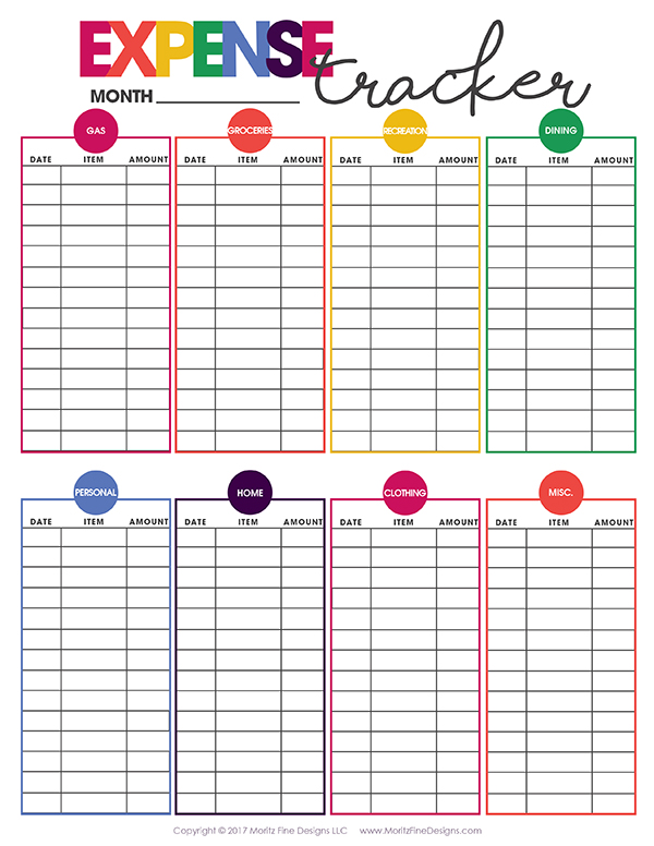 Monthly Expense Tracker Printable Template Business PSD Excel Word PDF