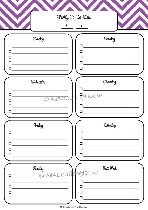 6 Printable Chevron Planners Printable Daily and Weekly Planner 