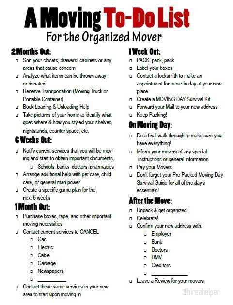 Printable Moving Checklist and Planner   Squawkfox
