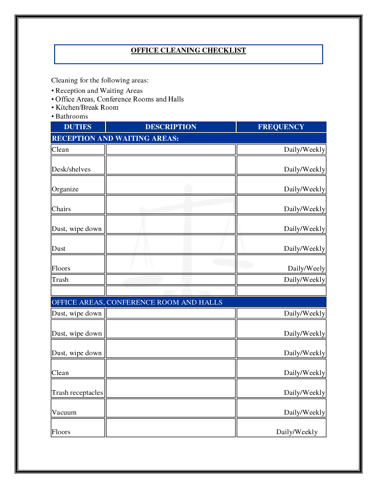 Office+Cleaning+Checklist+Template | shelley marshman | Cleaning 