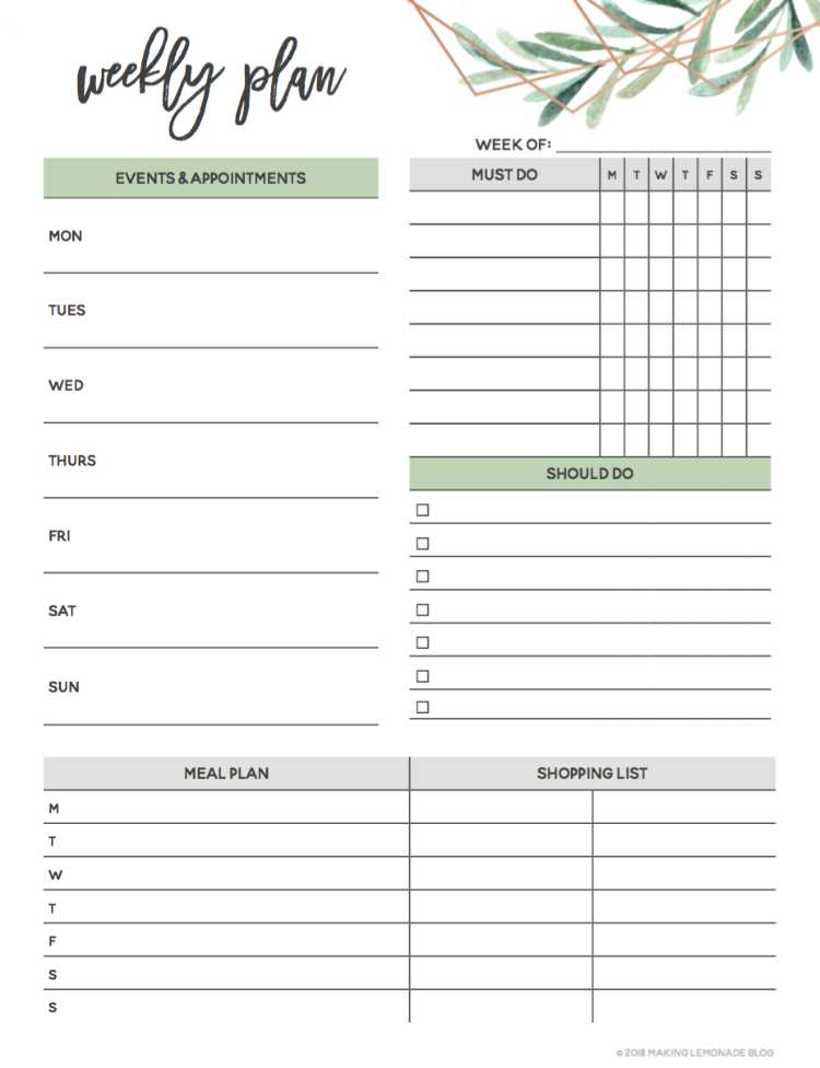 Get Organized with our Free Printable 2019 Planner! | Making Lemonade