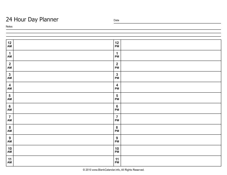 Daily Planner | 24 Hour Daily Planner Printable | Day planner 