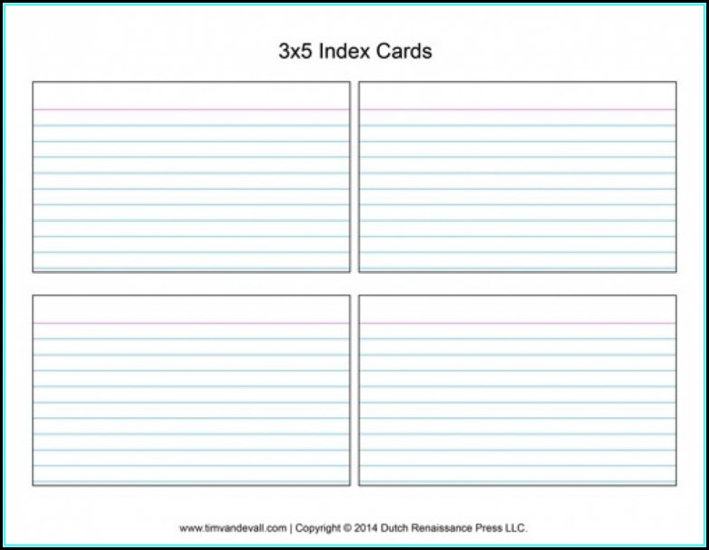 Word Template For 3x5 Index Cards