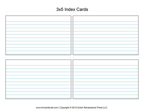 3x5 index cards in letter sheet | D*I*Y Planner