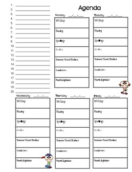 Printable DIY Agenda Pages (student planner) by Wells' Wonderfuls