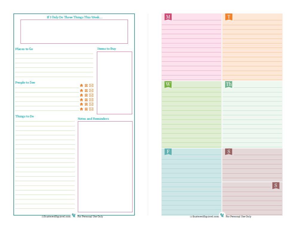 Printable Planner Pages | room surf.com