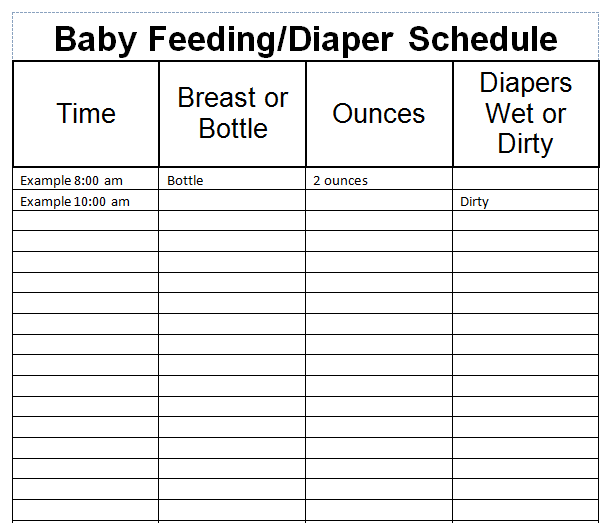 Printable Baby Schedule Chart To Help Baby Settle Into Routine 