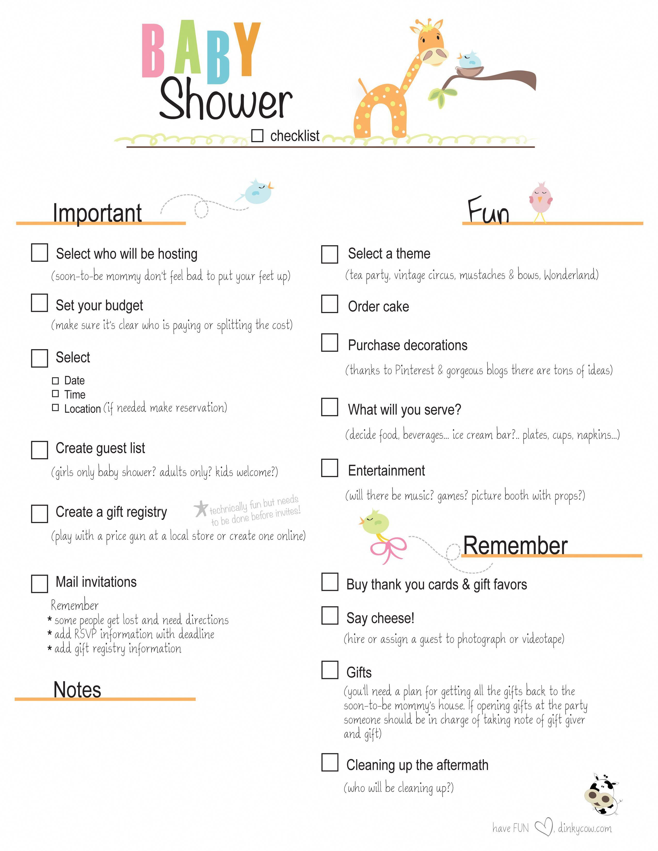 Free Printable Baby Shower Checklist |  paste the link below 