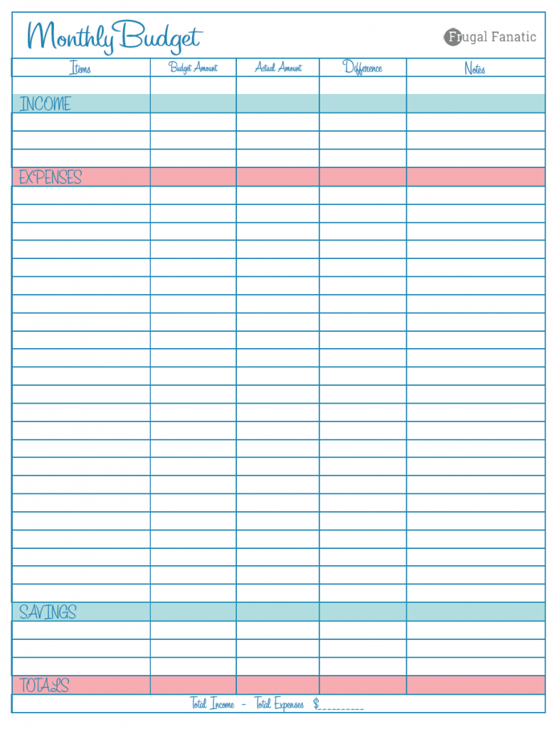 Printable Blank Budget Worksheet Template Business PSD, Excel, Word, PDF