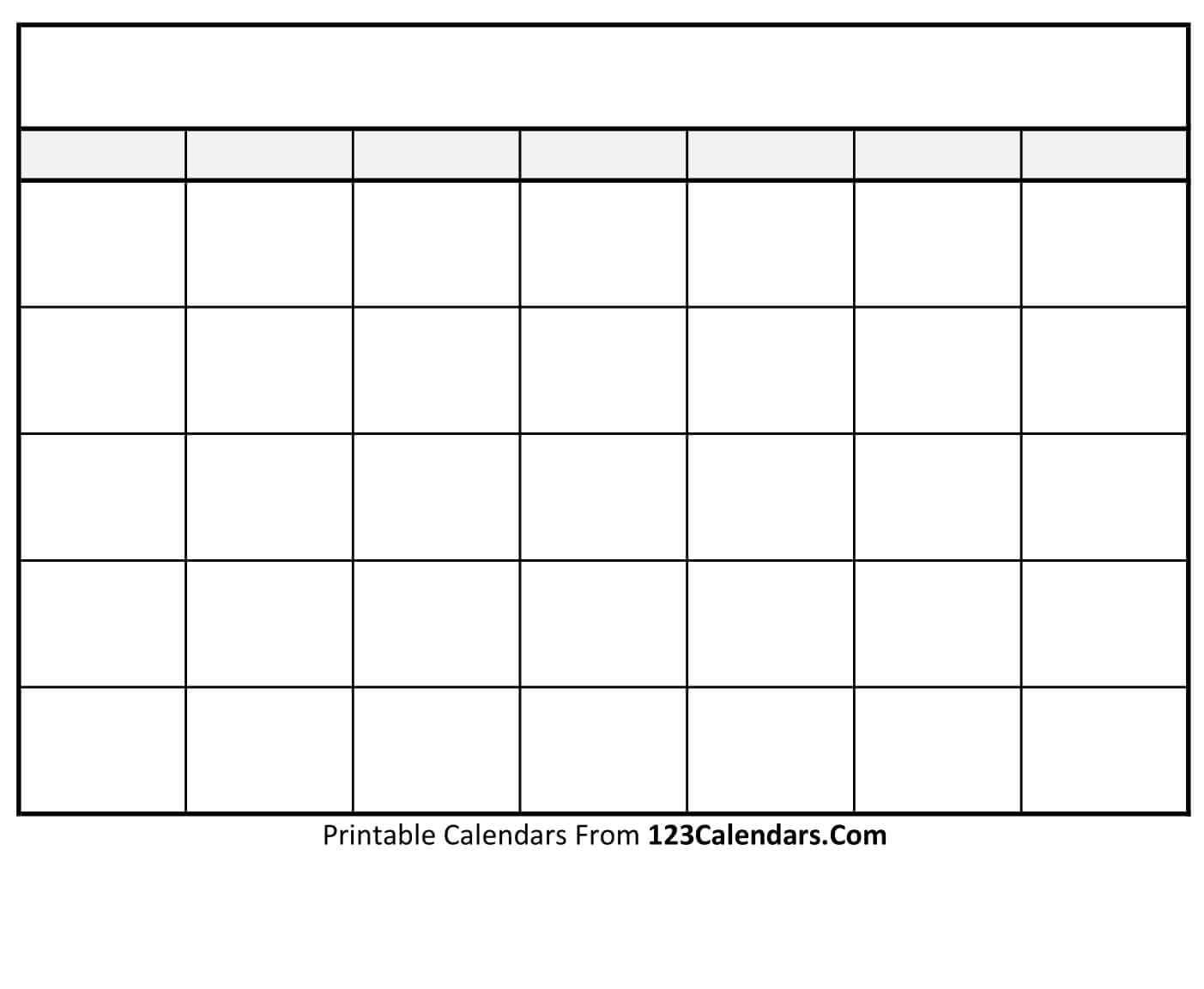 Free Printable Blank Calendar | 123Calendars.com