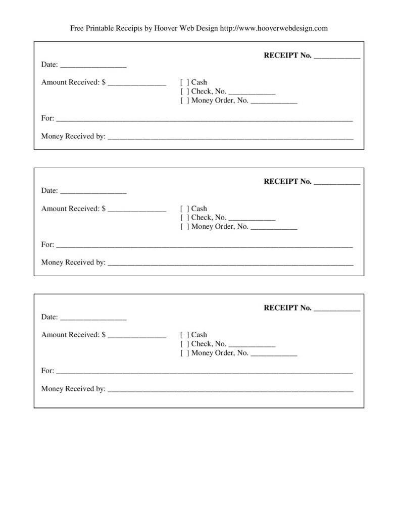 Free Printable Receipts Templates