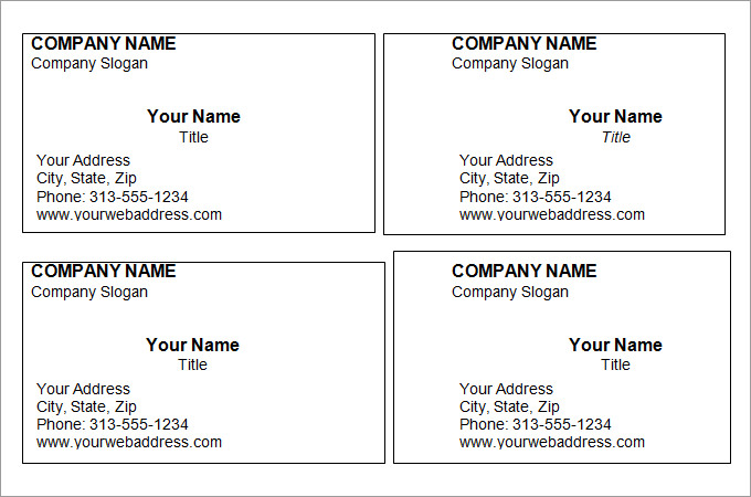 Printable Business Card Templates Free Template Business PSD Excel 