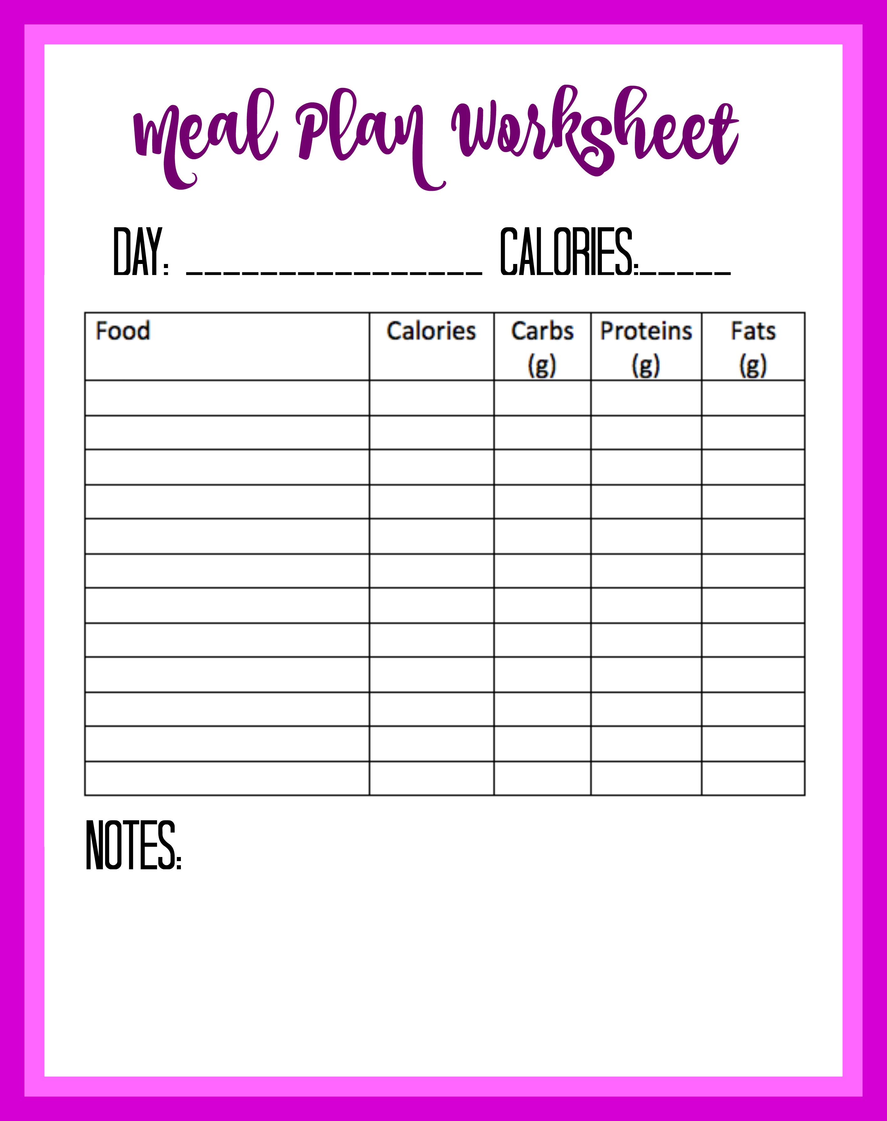 Printable Calorie Tracker Template Business PSD Excel Word PDF