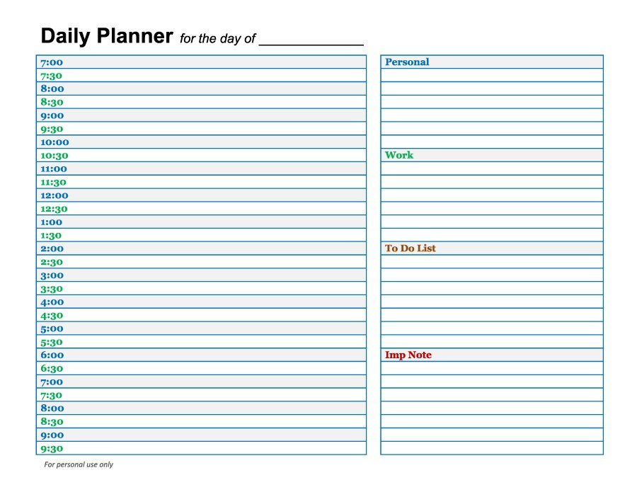 40+ Printable Daily Planner Templates (FREE) ᐅ Template Lab
