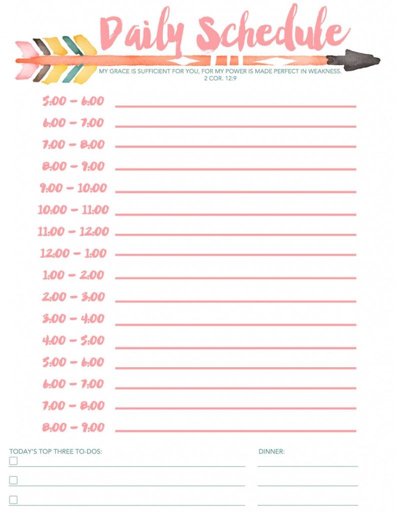 How To Make A Daily Schedule For Yourself Template