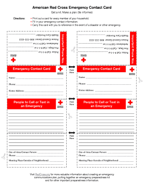 Printable Emergency Contact Card | ellipsis