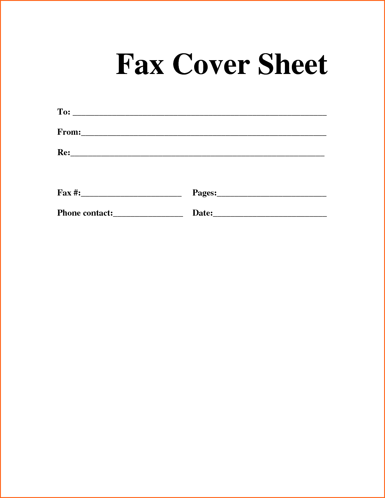 Free Printable Fax Cover Sheet Pdf | room surf.com