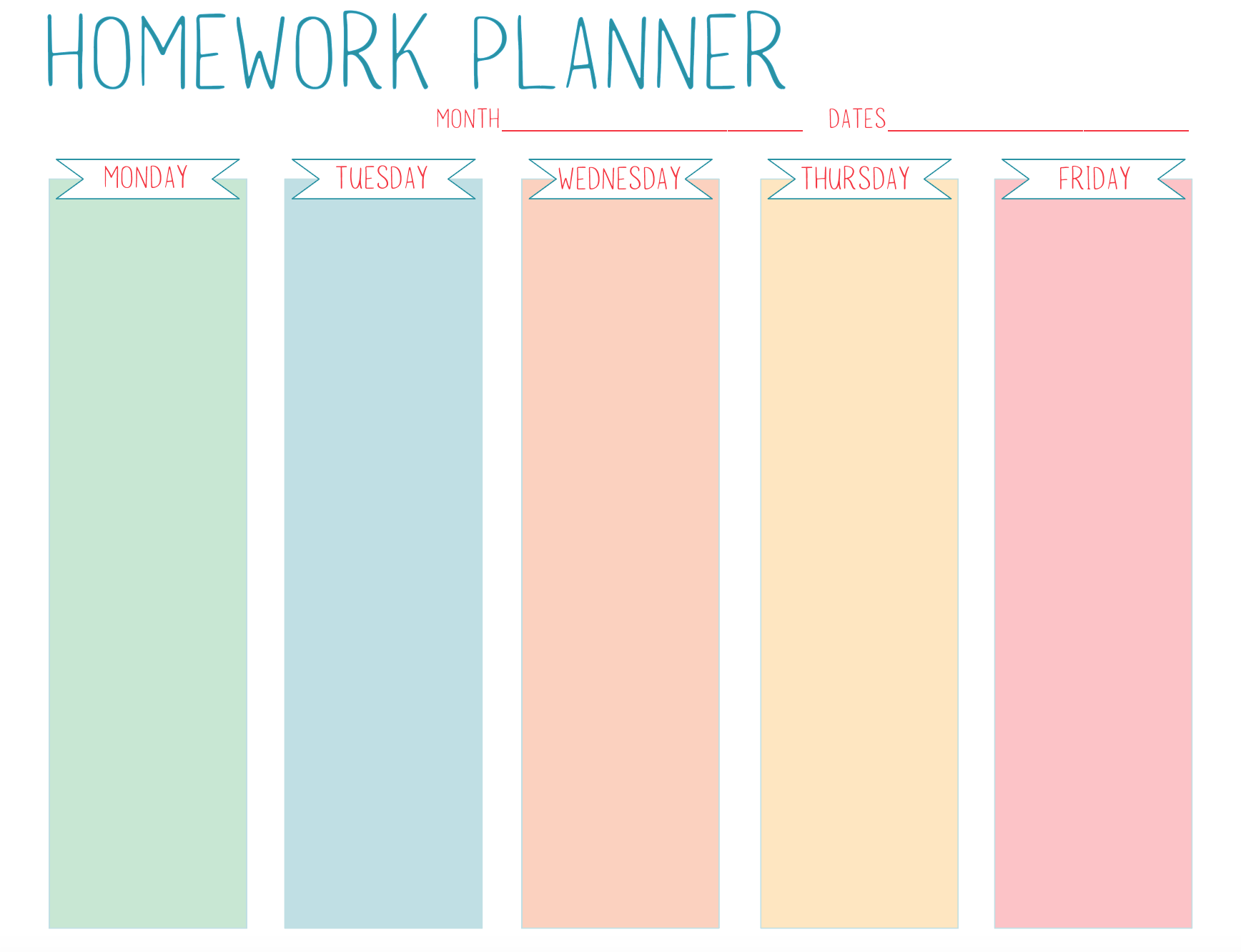 Free Printable Homework Planner for Students | Simply Being Mommy