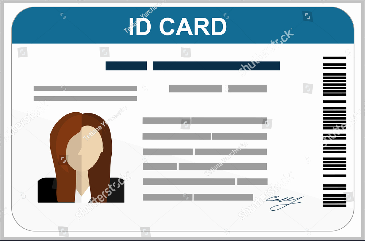 Printable Id Card Template Template Business PSD Excel Word PDF