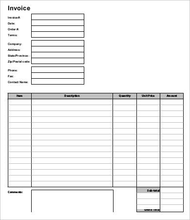 Free Printable Invoice Template   35+ Free Word, Excel, PDF 