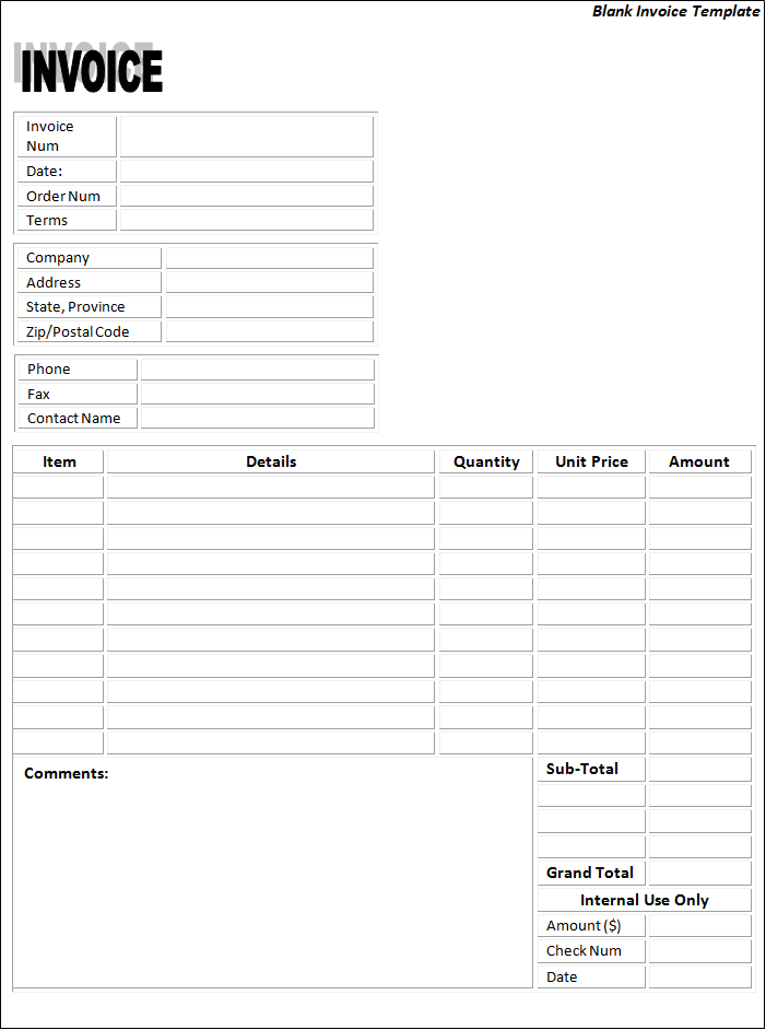 Printable Invoice Templates Word Template Business PSD Excel Word PDF