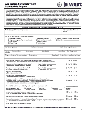 Spanish application employment form   Fill Out and Sign Printable 