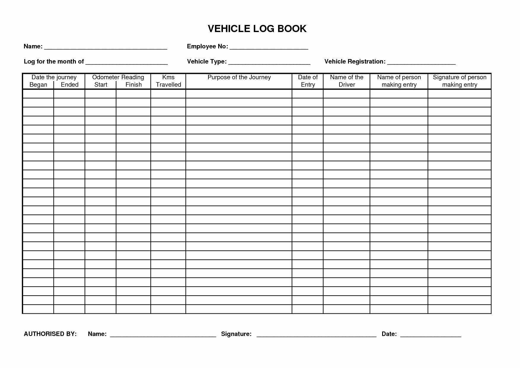 Free Printable Log Book