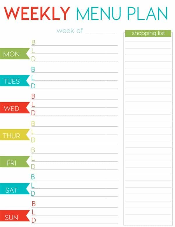 FREE Weekly Menu Planner Printable | Best of Cottage Pins | Weekly 