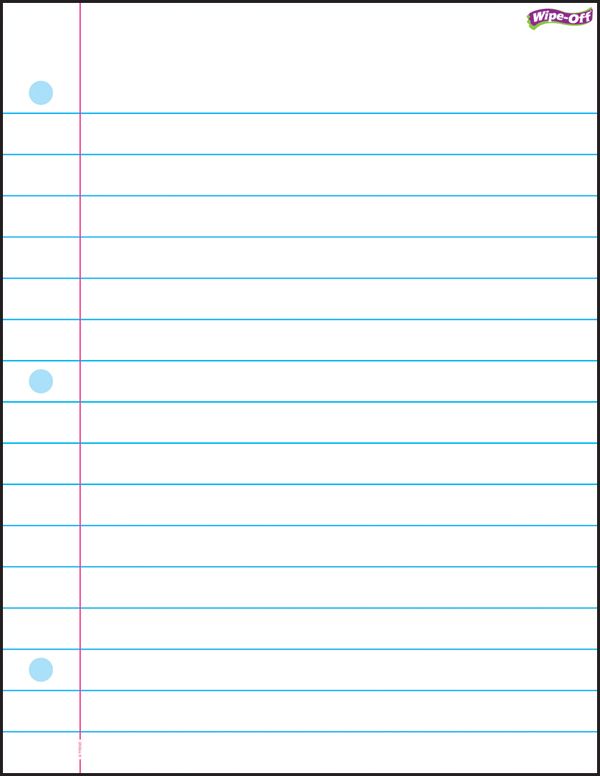 Wide Ruled Notebook Paper Template | Planners | Notebook paper 