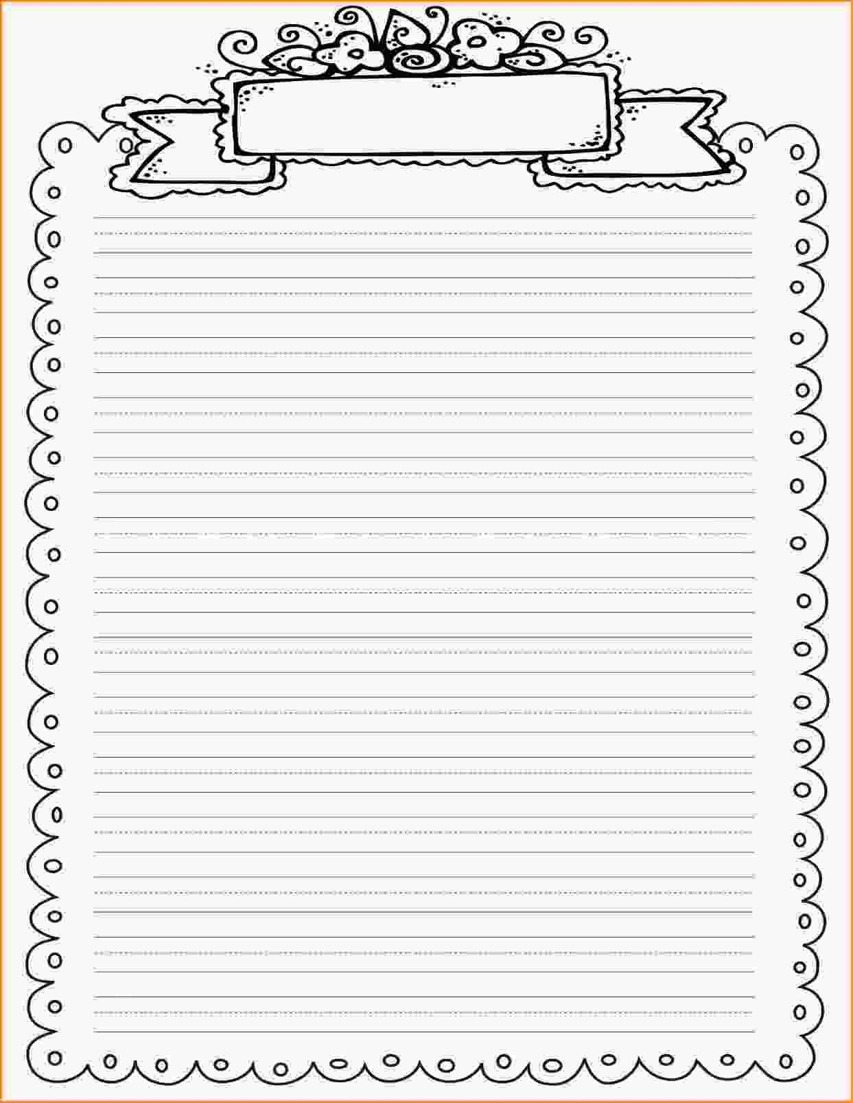 Printable Lined Paper With Border | Writings and Essays Corner