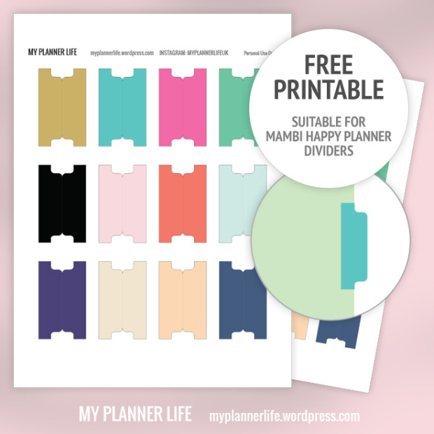Free Printable – Divider Tabs – My Planner Life
