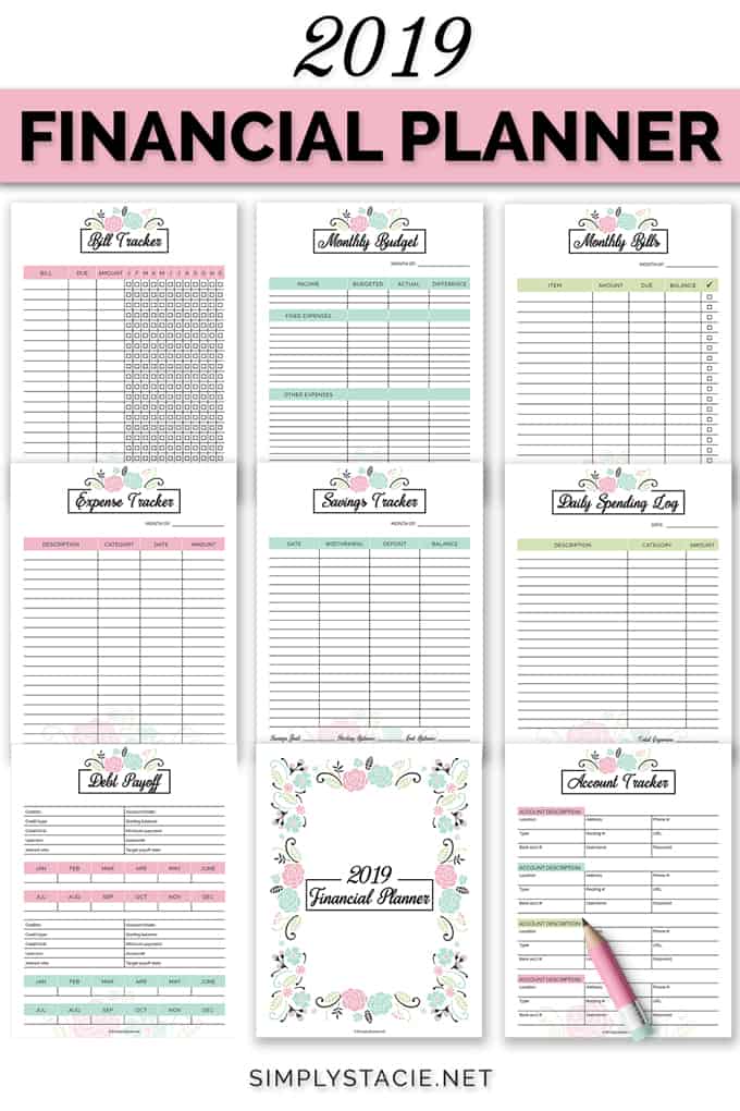 2019 Financial Planner Free Printable   Simply Stacie