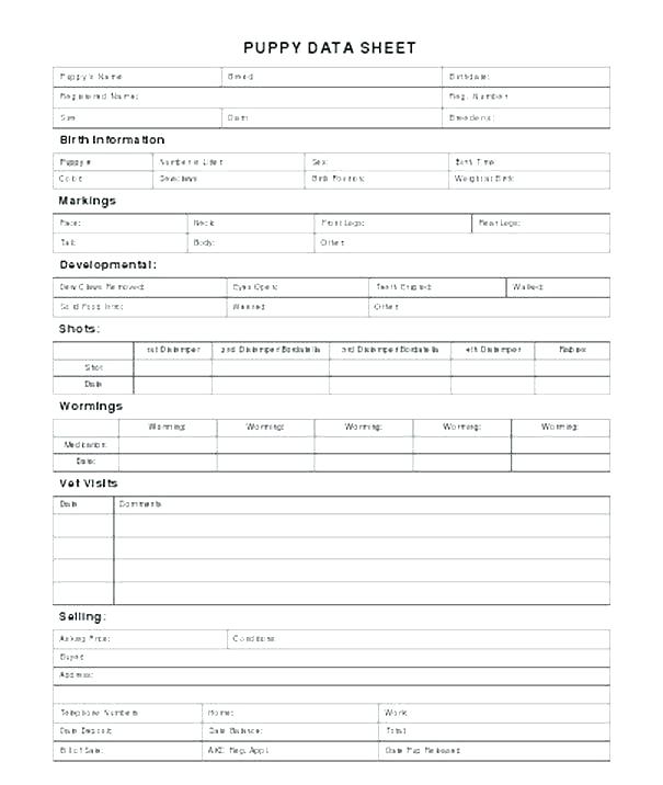 Printable Puppy Record Form Printable Forms Free Online