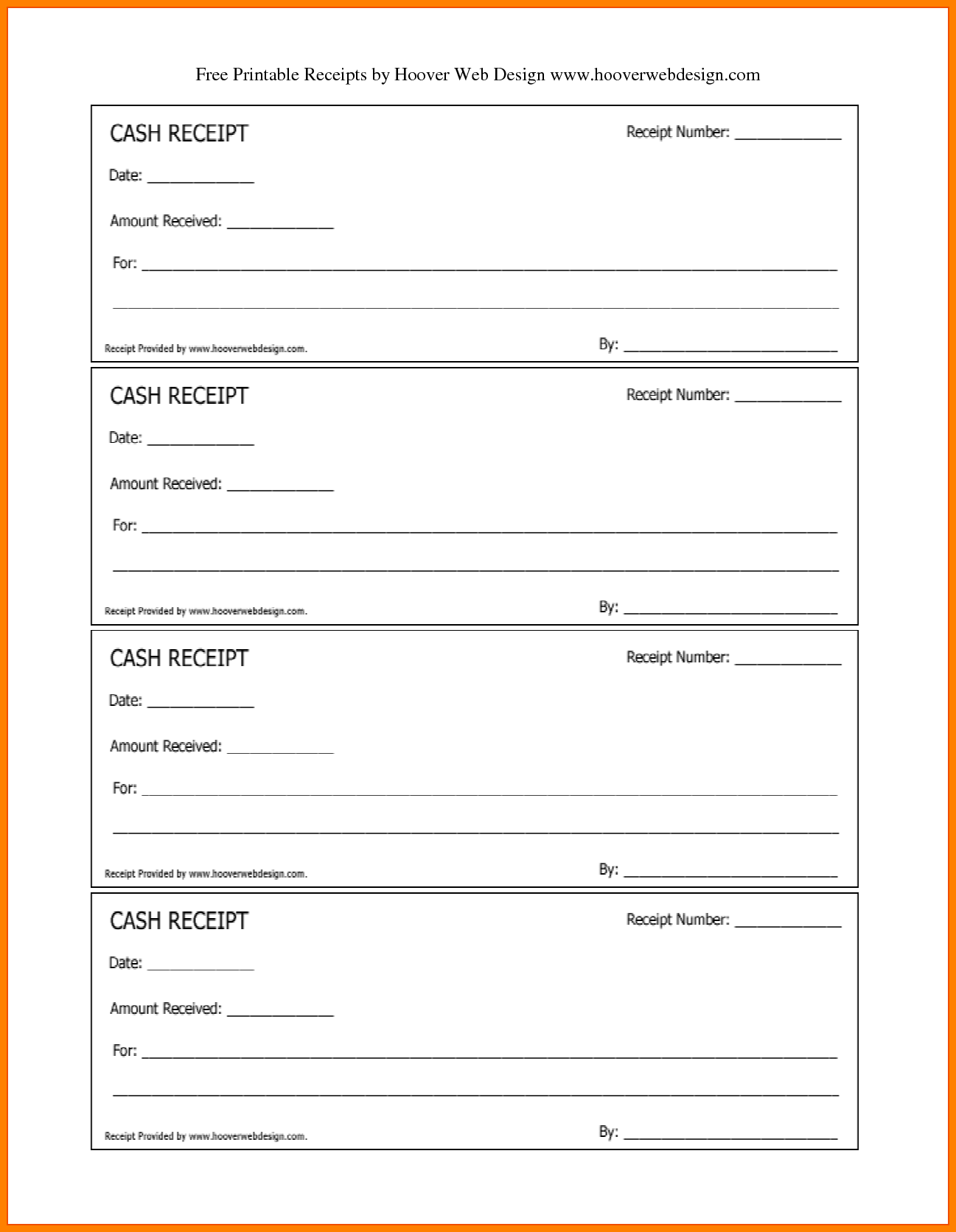 Free Receipt Book Template Word