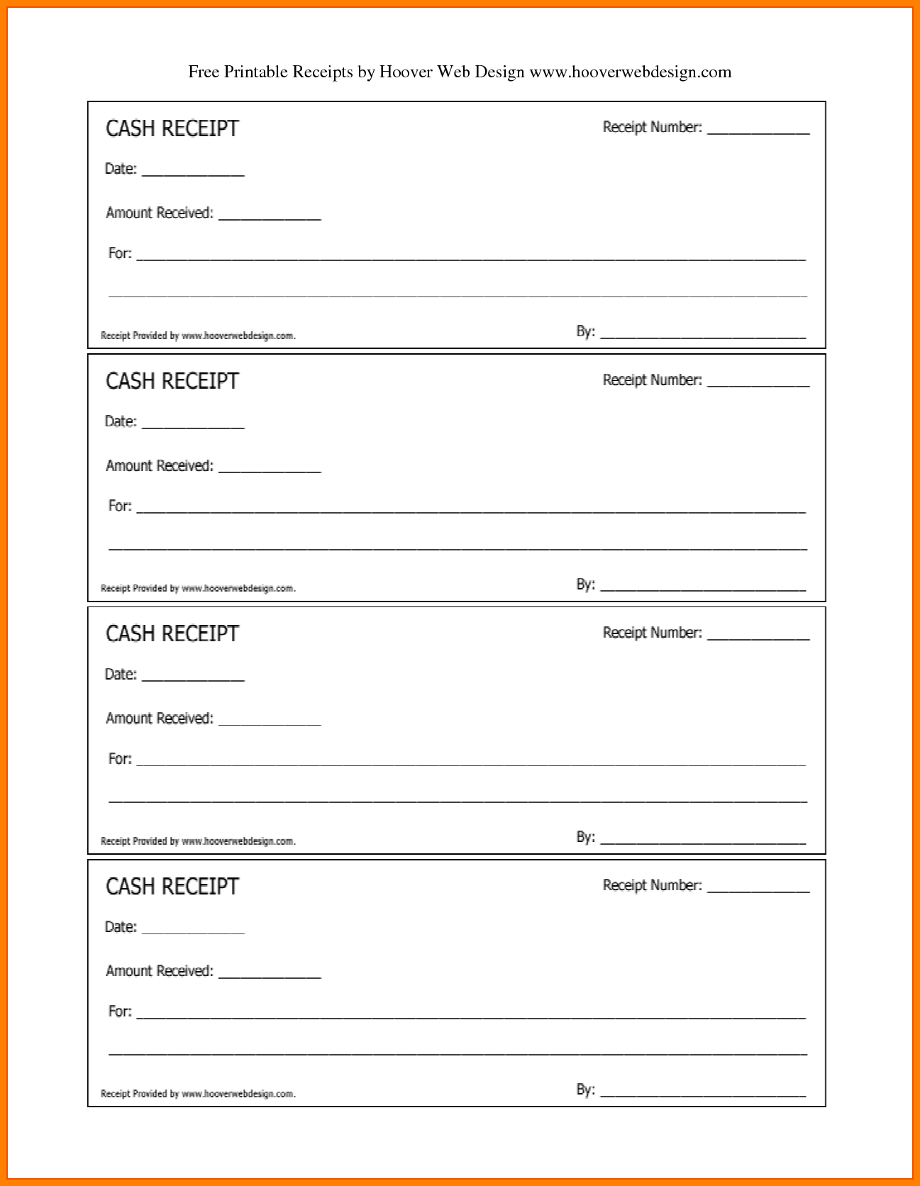 Pretty Blank Payment Receipts Templates