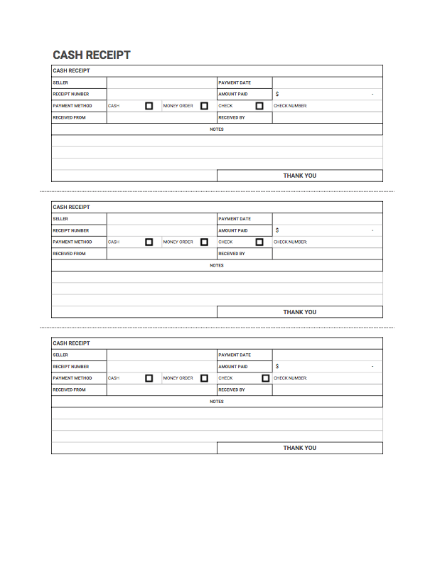 Printable Receipts Free