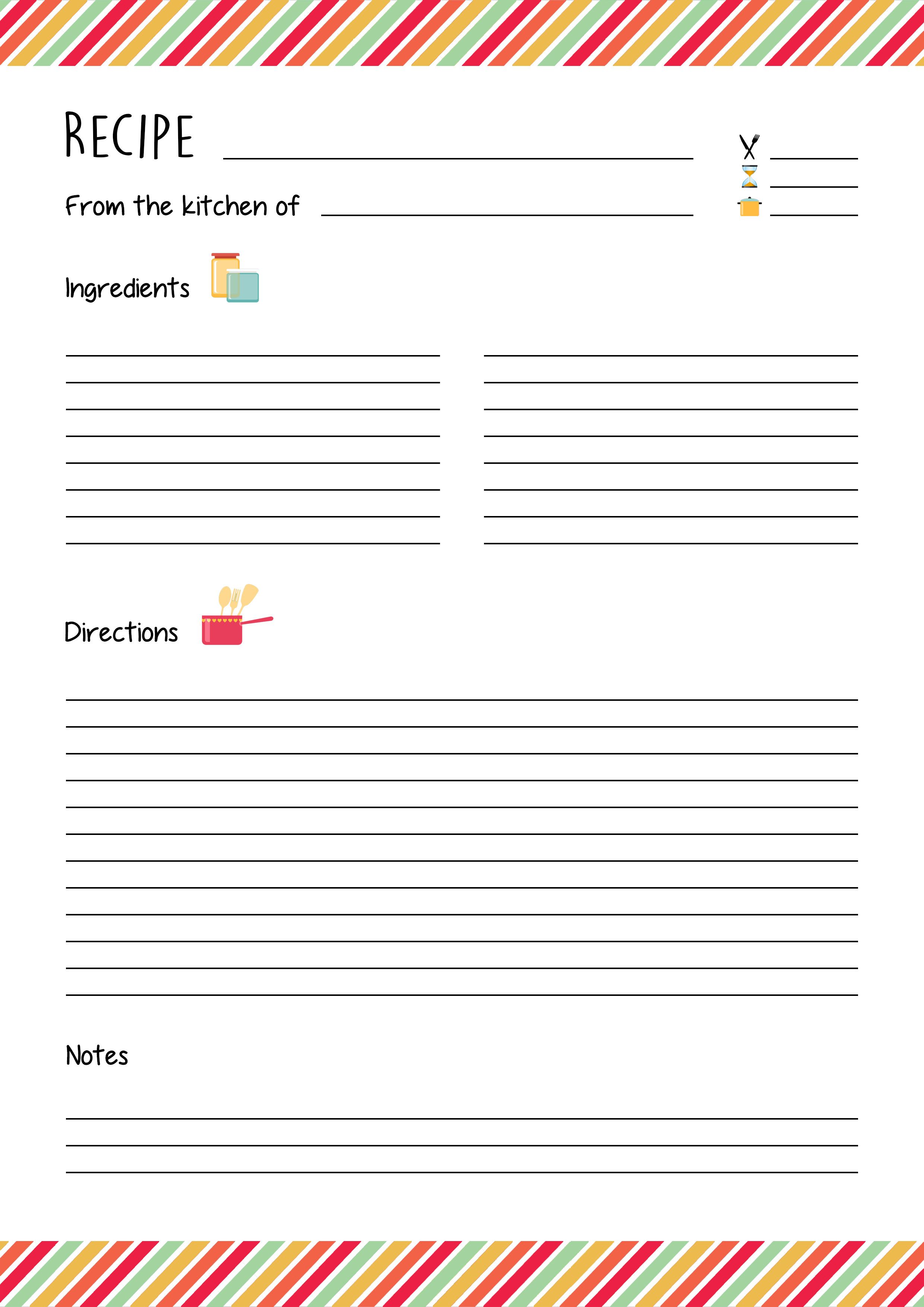 Recipe Excel Template Herbs and Food Recipes