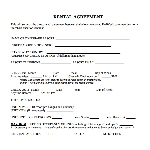 Sample Rental Contract Template   13+ Free Documents Download in 