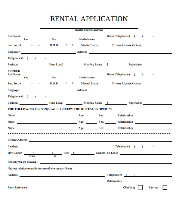 Rental Application – 18+ Free Word, PDF Documents Download! | Free 