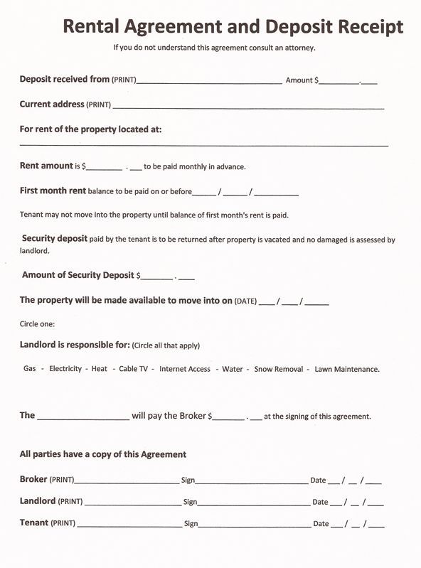 Printable Sample Free Printable Rental Agreements Form | Real 