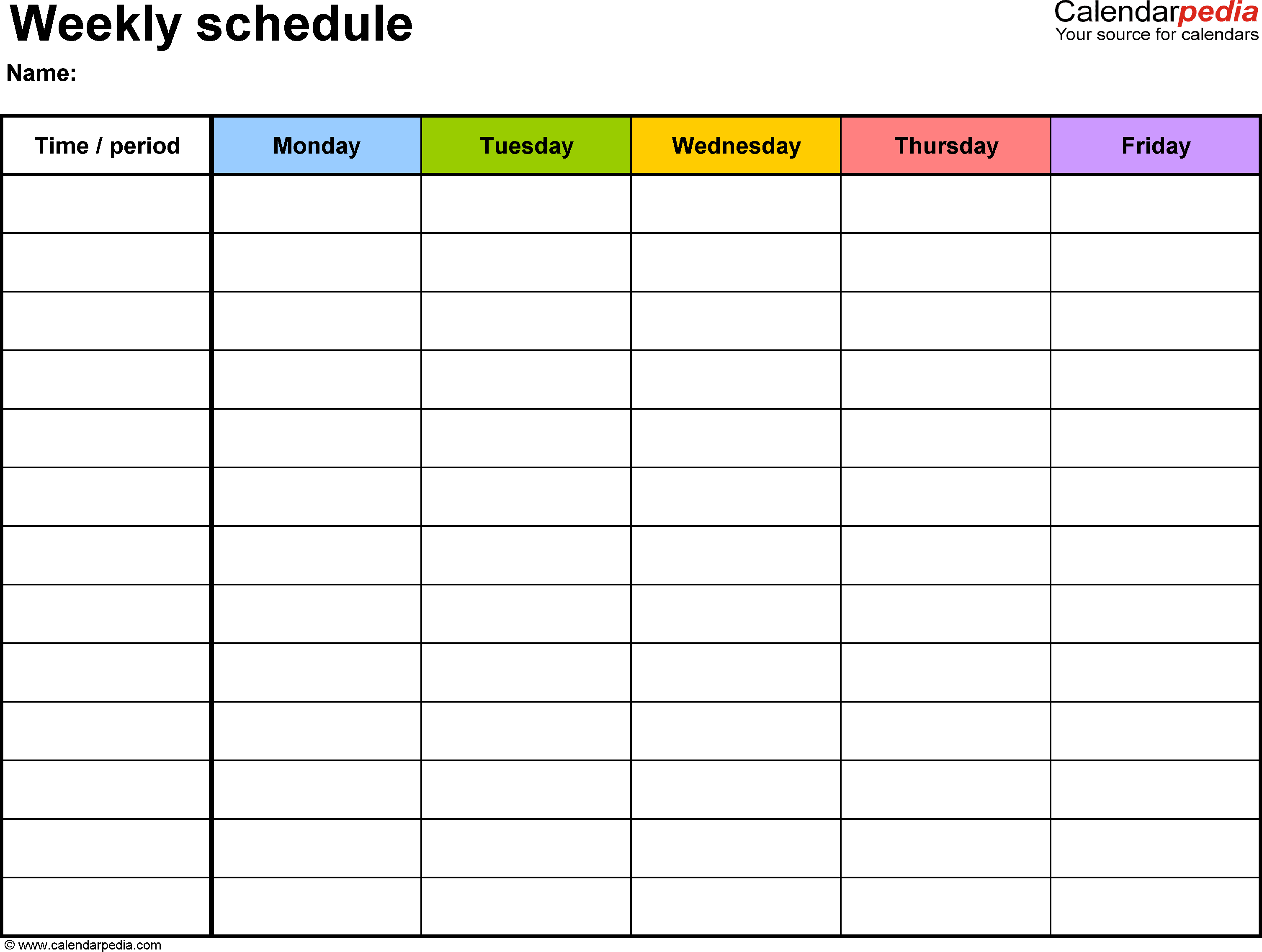 Free Weekly Schedule Templates for PDF   18 templates