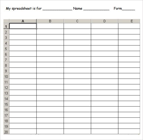 printable-spreadsheets-blank