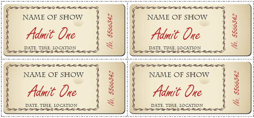 free event ticket templates for word   Emayti 