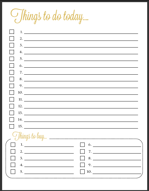 Printable To Do Checklist – To Do List Template – Free Printable Paper