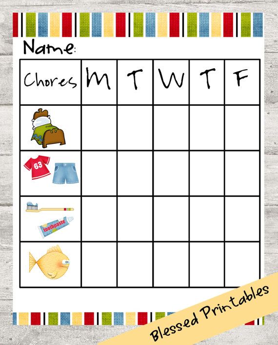 Toddler Chore Chart Printable | Diy Printables | Chore chart for 