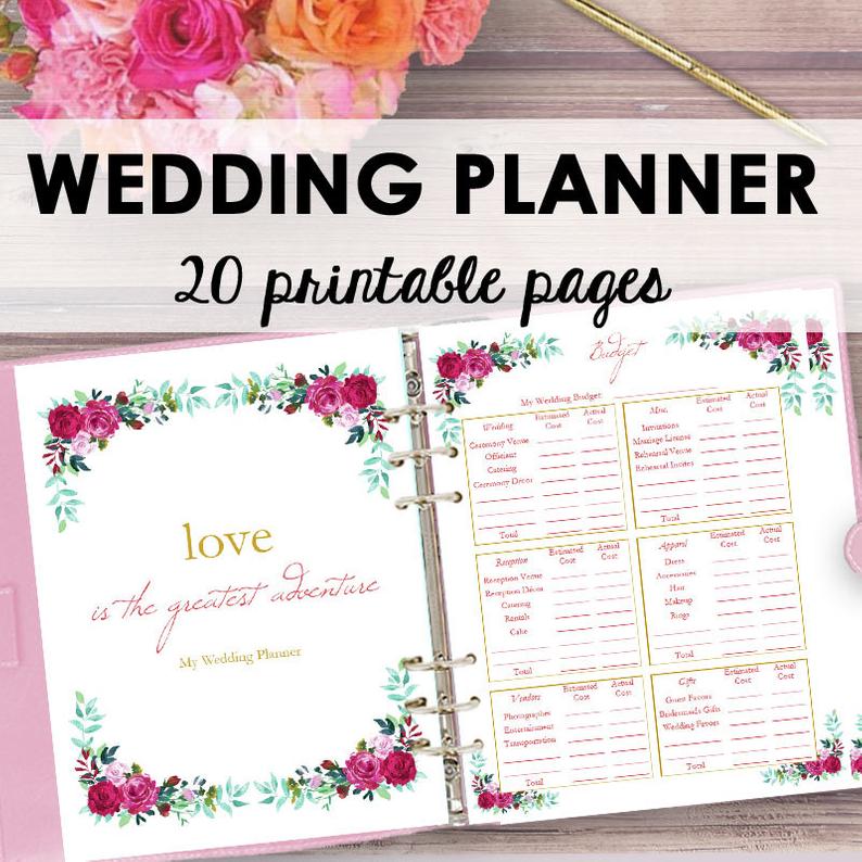 Wedding Planner Printable Wedding Planner Book Binder | Etsy