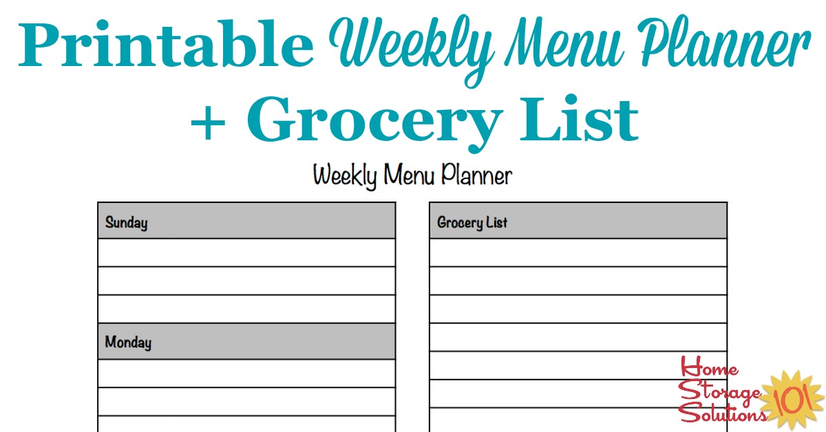 Free printable meal planner & grocery list | Jenallyson   The 