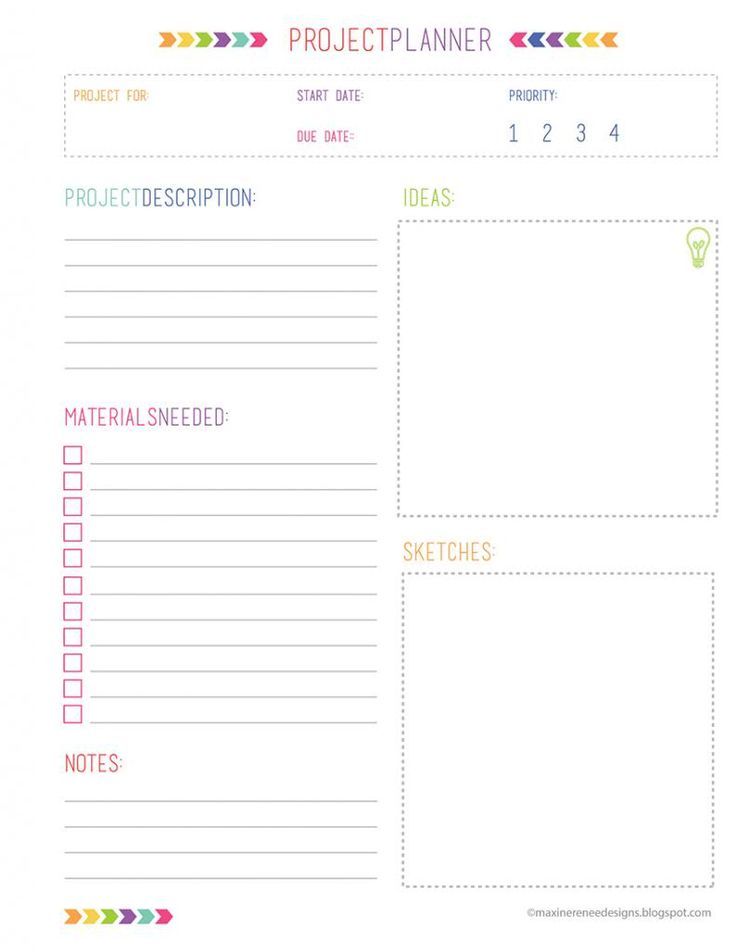 Free Project Planner Printable | Free Printables  The Best Free 